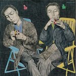 游戏机的魔方2  油画 碳铅笔 胶 180x180cm  1994