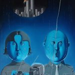 大家庭系列 爸妈一  油画 69x100cm 2004